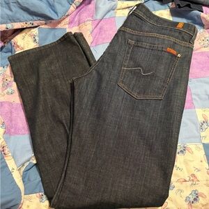 7 For All Mankind Women's Dark Blue Boot Cut Jeans